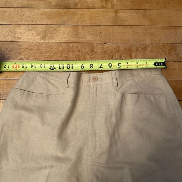 Liz Claiborne Lizsport Linen Blend Pants Women’s Size 14 Petite Beige Pleated - Picture 2 of 12